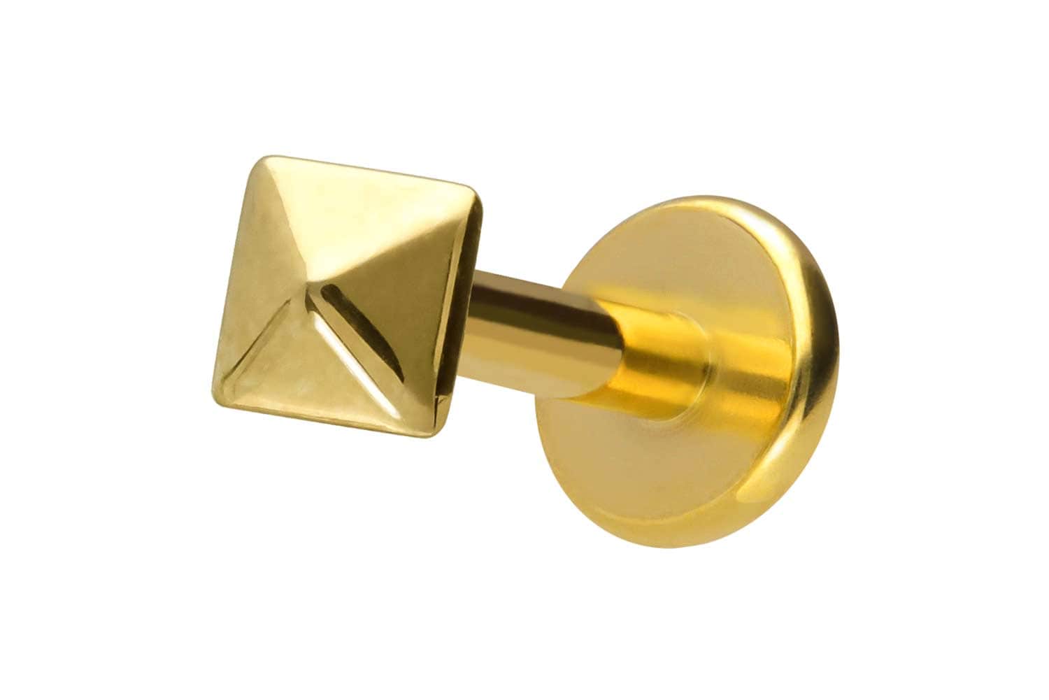 Titan Labret Piercing mit Innengewinde PYRAMIDE